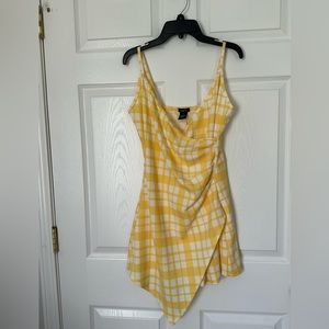 Yellow gingham romper